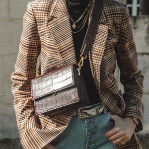 JW Pei Croc Print Crossbody Bag